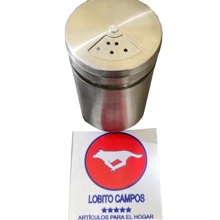 Multi-Purpose Salt Or Condiment Shaker Made Of Glass Covered With Stainless Steel Sheet, Elegant For The Kitchen, Event Tables, Party, Restaurant, Taco Shop, Seafood Restaurant, Bar, Micheladas, Fonda. It Is Ideal For Dispensing Salt, Condiments And Toothpicks. - 銀色 - 查看 3