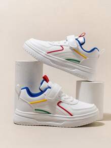 1 双儿童休闲轻便帆布运动鞋，男女通用儿童运动鞋，四季皆宜 - 白色 - 查看 5