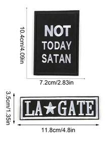 1 套 2/4 件黑白英文字母刺绣补丁涤纶熨烫补丁缝制 DIY 服装配件布贴适用于背包、牛仔裤、夹克、T 恤、帽子、连衣裙等 - 黑與白 - 查看 5