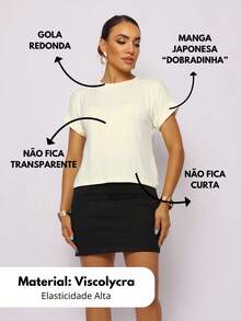 Kit 2 Blouse Japanese Sleeve Plain Tshirt Tank Top Muscle Tee Women's Comfortable Macho Cropped T-Shirt Women's - 關閉/淺藍色 - 查看 3