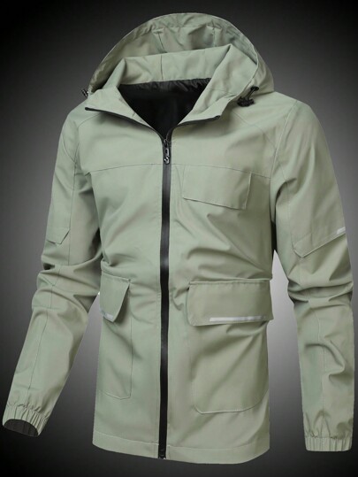 Herren Lässig Outdoor windabweisende und wasserdichte Jacke, leichte capuchon Sportbekleidung für Wandern & Reisen