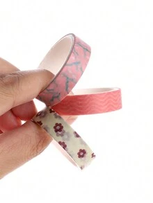 5 卷/盒抽象高级美学和纸胶带剪贴簿用品文具日记用品，鲜艳的卡哇伊和纸胶带套装，适用于剪贴簿、日记、DIY 工艺品和办公用品（0.39-78.74 英寸） - 彩色 - 查看 3