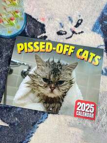 2025 Angry Cat Calendar - Funny Monthly Hanging Calendar, Creative Design - Monthly Planner For Home And Office Decor - 2025 Angry Cat Calendar - View 6