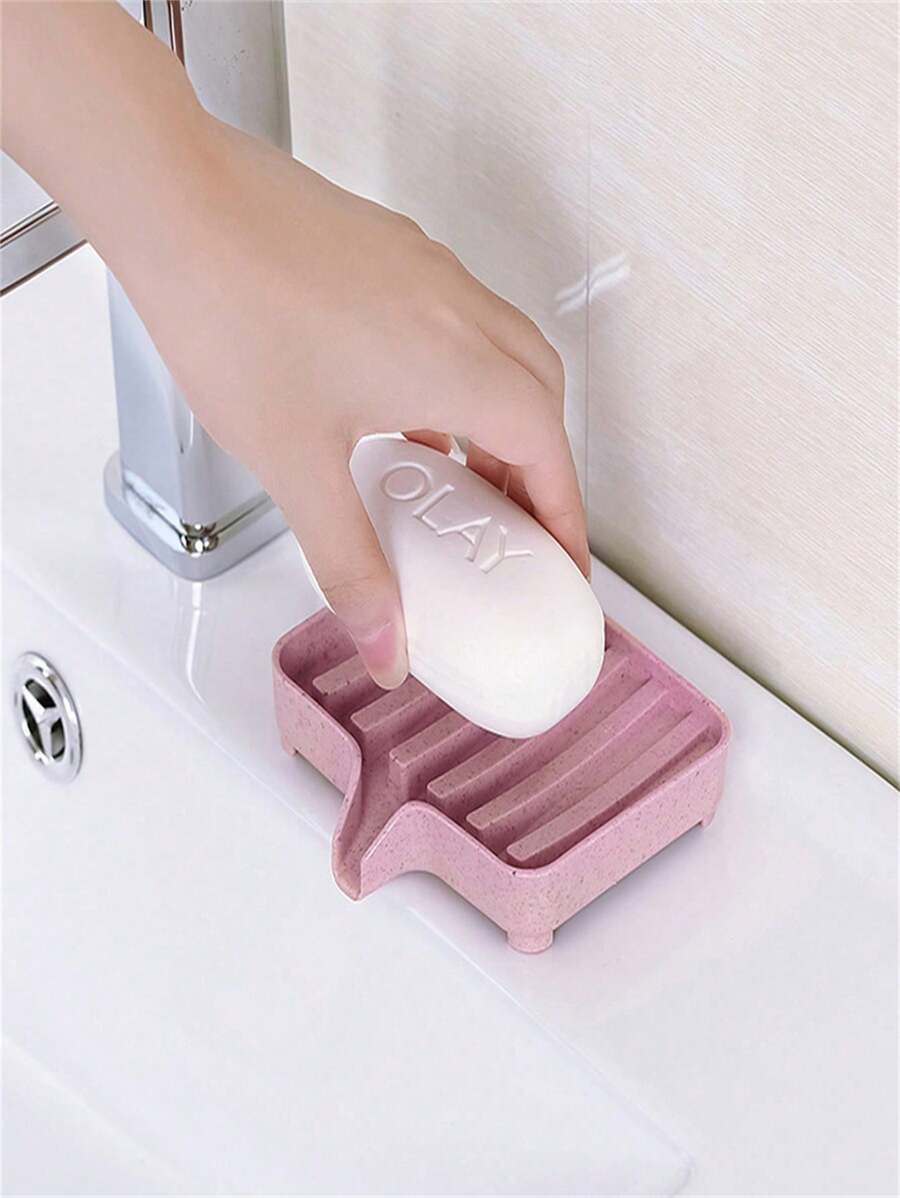 1pc/2pcs Household Multi-Color Simple Circular Drainage Soap Box, Soap Rack, Wheat Straw Material, Stepped Drainage Soap Box Cup Drainage Rack, Can Be Used In Bathrooms, Kitchens, Living Rooms, Bathrooms And Other Places, Can Be Used To Place Watches, Jewelry, Water Bottles, Bathroom Ornaments