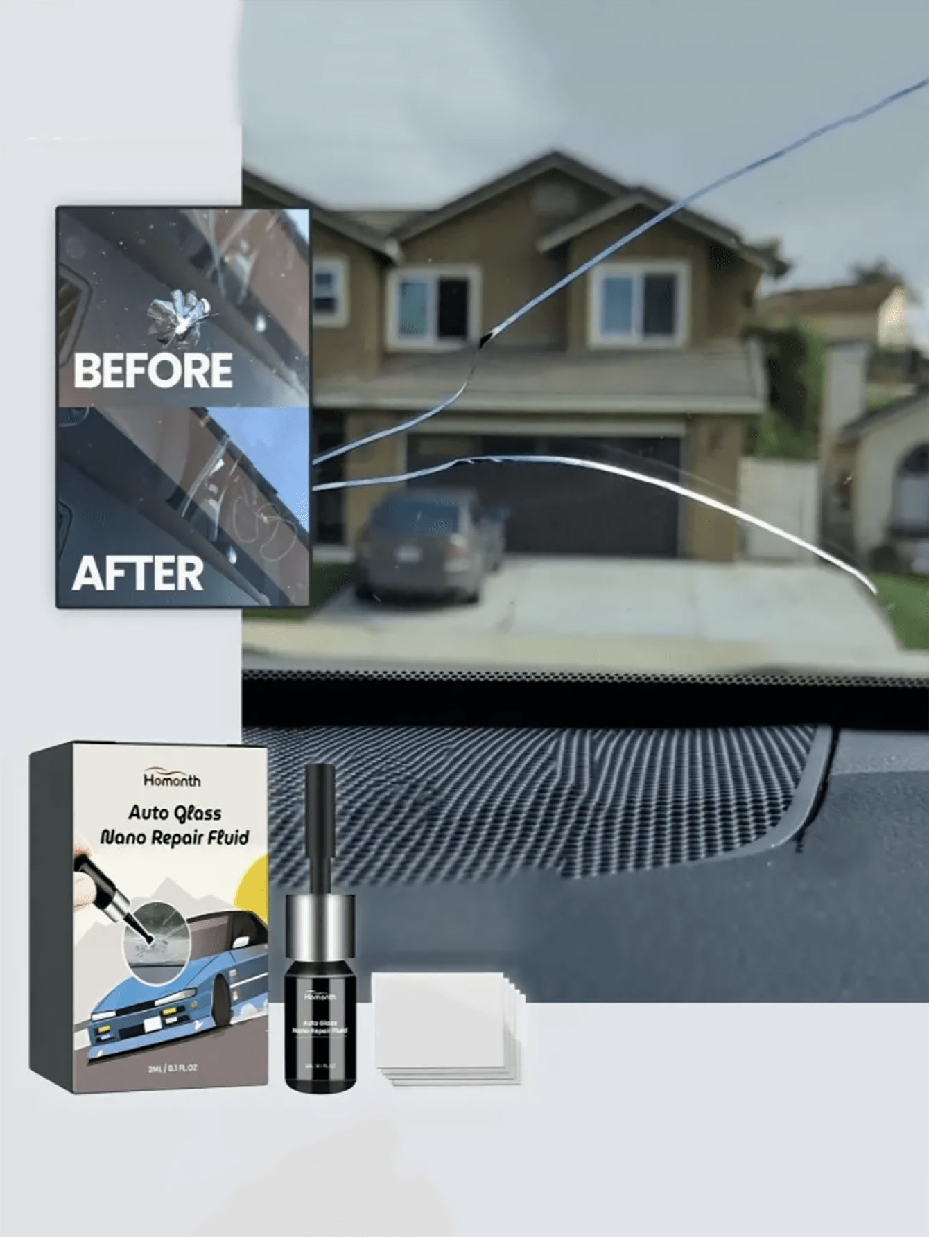 Windshield Repair Resin Kit: Fix Chips, Star Cracks & Bullseye Cracks ...