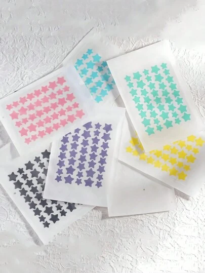 40 piezas/160 piezas/360 piezas Pegatinas de colores para cubrir el rostro con dibujos animados, parches de hidrogel, esenciales para fotos, pegatinas decorativas con forma de estrella, para ocultar manchas e imperfecciones, fácil de desprender, adecuado para diversas fiestas y eventos divertidos, etiquetas decorativa con formas de estrellas, idea de regalo para fiestas navideñas