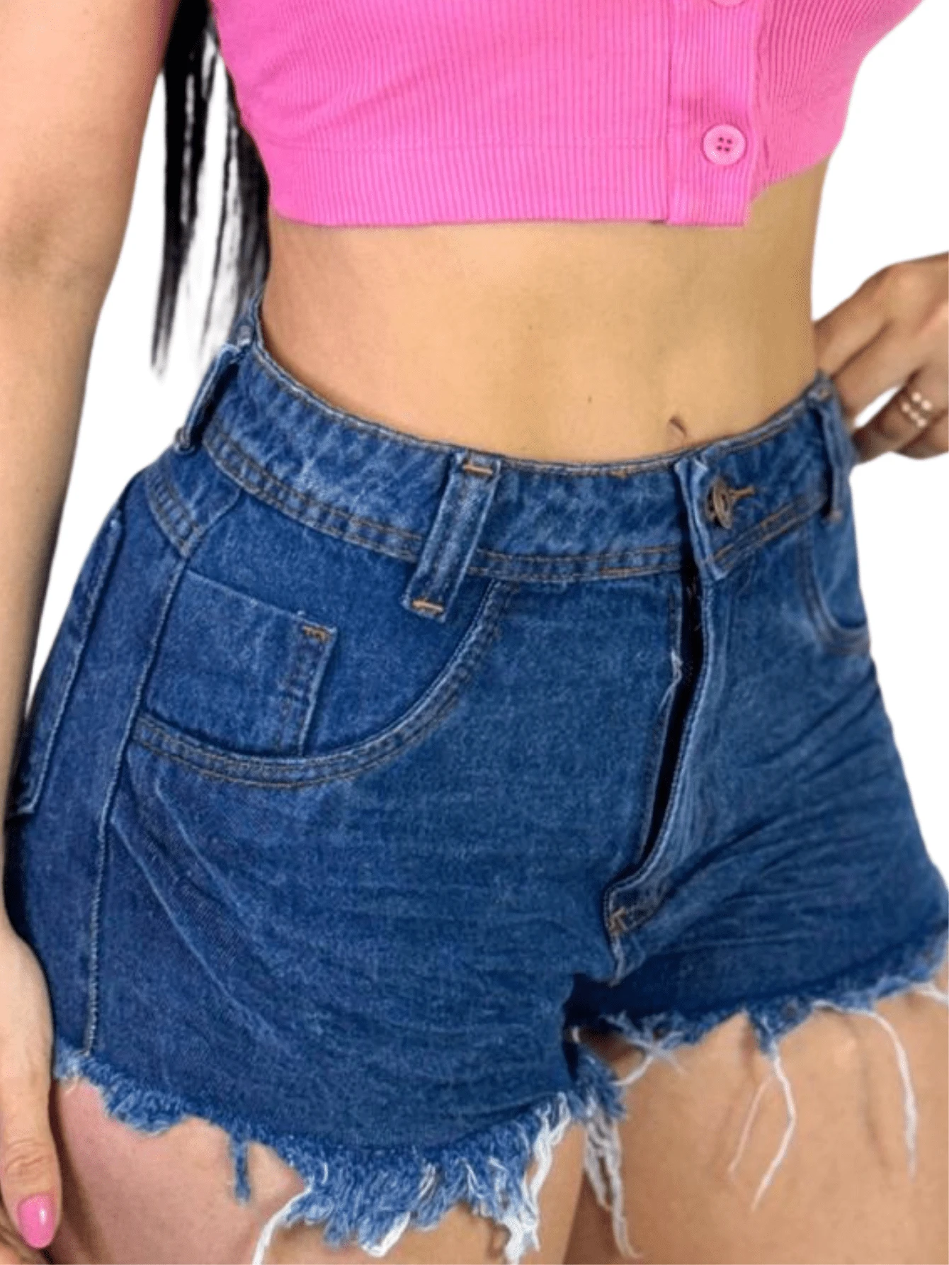 Short Jeans Feminino Cintura Sem Lycra