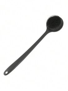 Double Sided Silicone Back Scrubber, 1 Long Handled Soft Silicone Massage Bath Brush - Gentle Back Scrubber, Deep Cleansing And Skin Care, Promotes Blood Circulation, Battery Free, Used For Bathroom Small Tools Home Bathroom Decor Summer - Black - View 7