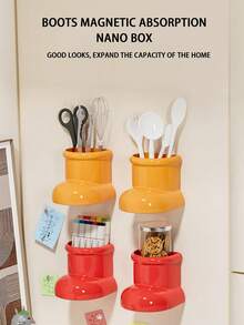 1 件创意磁性冰箱收纳盒，奇特的鞋子形状 - 彩色 - 查看 8