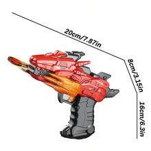 1件UFO枪男孩龙猎人战士子弹连发UFO弹射卡通恐龙软弹手枪玩具户外弹射玩具枪男孩生日礼物 - 彩色 - 查看 3