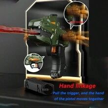 1件UFO枪男孩龙猎人战士子弹连发UFO弹射卡通恐龙软弹手枪玩具户外弹射玩具枪男孩生日礼物 - 彩色 - 查看 10