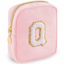 1PC Academy Style Nylon Towel Embroidered Letter Makeup Bag Valentine's Day Gift Indoor Toilet Bag Lipstick Cosmetics Travel Vacation Storage Bag Key Card Miscellaneous Storage Change Bag Makeup Organizer Makeup Storage Bag Mini Pouch Travel Small Makeup Case Accessories Make Up Holder Brush Bag Make Up Container Cosmetic Bag Travel Essentials Ladies Accessories Travelling Stuff Makeup Bags Makeup Pouch Make Up Pouch