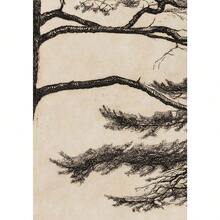 1pc Vintage Pine Tree Branch Drawing Posters And Prints Canvas Painting Wall Art Picture For Living Room Home Decoration Paintings No Frame - Multicolor - View 14