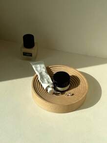 1 khay đựng đồ hình học bằng gỗ tròn, đĩa trang trí nghệ thuật cong, đĩa đựng đồ trang sức phong cách Nhật Bản - Màu gỗ - Xem 5