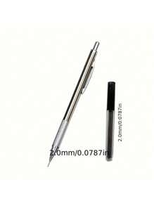 1pc Mechanical Pencil + 12pcs Lead Refills, 0.3mm-2.0mm For Writing And School Supplies - Highly Suitable For Students