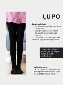 Meia Calça Ballet Infantil Menina Fio 80 Algodão Lupo Lobinha - Preto - Visão 4
