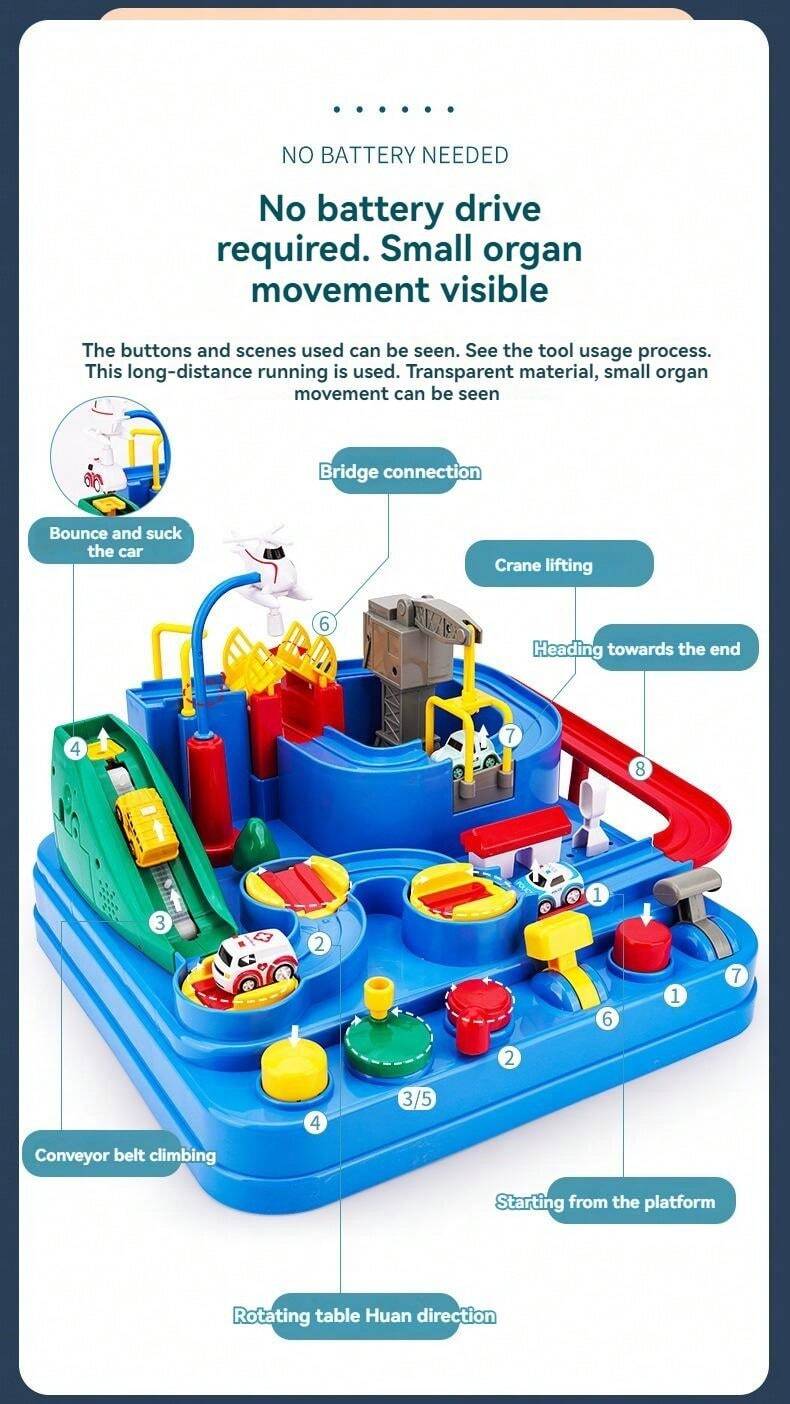 Car Racing Adventure Interactive Toy Train Parking Playset, Trending