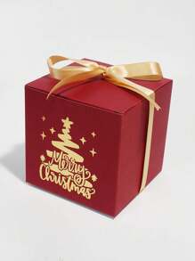 10 件/套红色圣诞树礼盒，带金箔印刷 - 适合节日聚会、婚礼、订婚、生日和新年庆祝活动