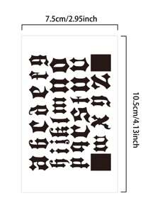 1Pc 26 chữ cái tiếng Anh Hình xăm tạm thời Không thấm nước Chống mồ hôi Kéo dài trong 1-2 tuần Nước ép thảo dược chân thực Không phản quang Chống ma sát Hình xăm giả màu đen cho nam và nữ Miếng dán hình xăm cho cánh tay, ngực, eo, lưng, bụng, chân, cổ, ngón tay, tai Nghệ thuật cơ thể hiện đại - màu đen - Xem 7