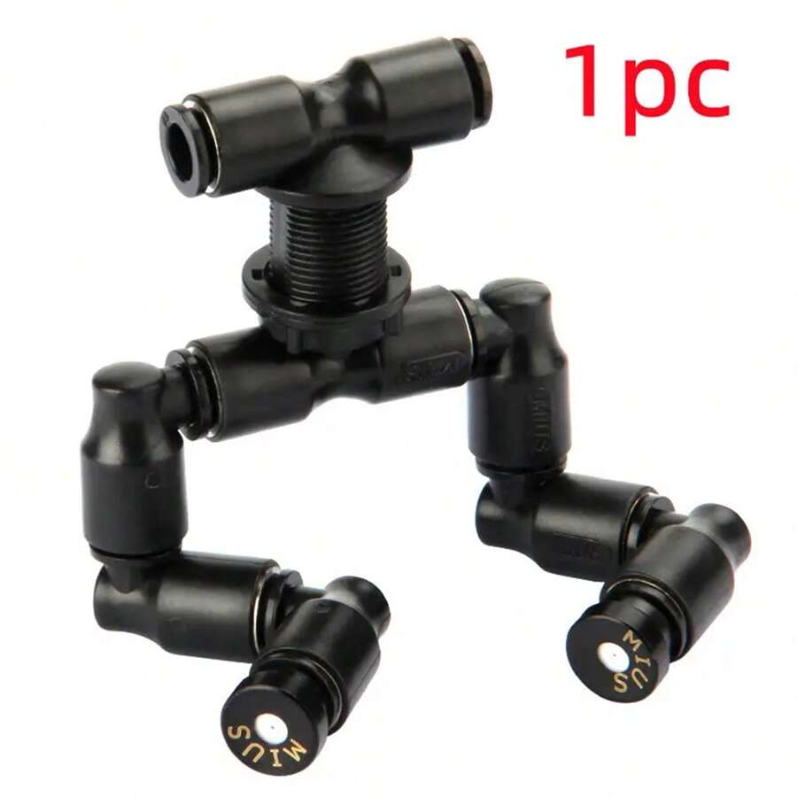 1pc Reptile Pet Terrarium Kit - Mini Rainforest Landscape With Cool Atomization Nozzle, Easy-To-Clean Design And Waterfall Feature For A Thriving Ecosystem - Black - View 1