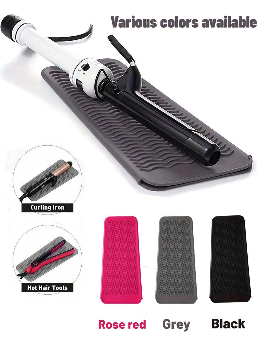 Silicone Heat Resistant Mat,Heat Shield Hair Iron Mat Pouch, Portable