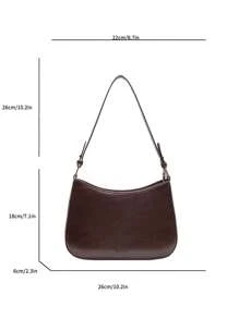 Burgundy Retro Shoulder Bag, Fashion Commuter Bag, Versatile Underarm Bag, Crossbody Bag
