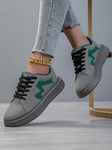Damen Lässig Sneaker, modische weiße Schuhe, Streetstyle leichte Skateboard Schuhe