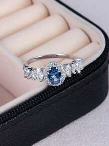 1 件奢华经典方晶锆石椭圆形戒指，圣诞节、周年纪念日送给女性的优雅礼物 - 0406 - 查看 9