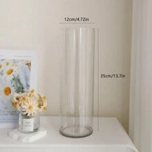 1 件北欧风格亚克力透明圆柱形花瓶，管状花瓶，开口宽 4.72 英寸，4 种不同高度可供选择，用于鲜花的中心花瓶，婚礼桌，家居装饰，节日礼物 - 彩色 - 查看 12
