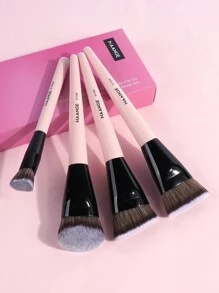 MAANGE Bộ 4 cọ trang điểm mặt chuyên nghiệp kèm cọ nền, cọ má hồng, cọ phấn phủ dạng bột, cọ tạo khối, cọ tạo khối sáng, cọ phấn mắt, cọ che khuyết điểm, dụng cụ trang điểm, quà tặng cho phụ nữ và bé gái Bộ cọ trang điểm du lịch - Hồng - Xem 3