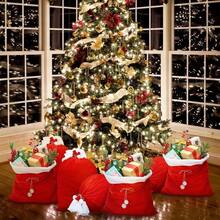 1 Túi quà tặng rút dây nhung đỏ cỡ lớn - Túi Giáng sinh cỡ lớn có thể tái sử dụng để gói quà, trang trí tiệc và đồ trang trí cây thông - Mềm mại và dễ sử dụng - Đỏ và trắng - Xem 10