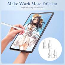 2/4 Packungen Ersatz-Spitzen kompatibel mit Apple Pencil 2. / 1. Generation, Spitzen ohne Verschleiß für präzise Kontrolle und Schreiben wie mit einem echten Stift, iPencil Spitzen kompatibel mit iPad Pro Pencil 2.Gen / Pencil 1.Gen