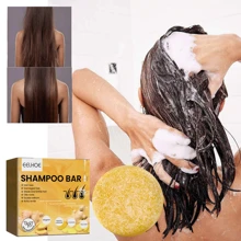 1 pieza Barra de champú de jengibre, control de aceite de limpieza profunda, antifrizz, jabón natural con aceites esenciales de plantas - Amarillo - Ver 9