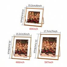 1 khung ảnh quà tặng Giáng sinh, khung ảnh kim loại màu vàng, đồ trang trí tiệc Giáng sinh, phong cách tối giản hiện đại, khung đen trang trí, cho phòng khách và phòng ngủ tại nhà - Giáng Sinh-Đen - Xem 3