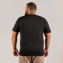 Plus Size T-Shirt Large Shape Various Colors Printed Cotton Paris Tires - 黑色 - 查看 2