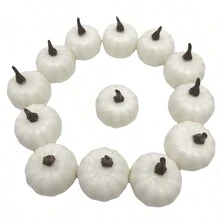 6/12/24pcs4.7cm仿真白南瓜桌面摆件秋冬摄影道具装饰配件家居窗台装饰摆件 - 彩色 - 查看 9