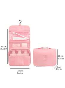Bolsa de maquillaje, 1 pieza Bolsa de cosméticos con gancho de gran capacidad, bolsa de almacenamiento de cosméticos, bolsa de maquillaje, estuche para productos de cuidado de la piel, neceser de viaje, artículos esenciales para el crucero, artículos esenciales para dormitorio, regalos de dama de honor, regalos para mamá, regalos de cumpleaños, regalos para amigos y maestros, decoración del hogar, decoración del baño, sala de estar, dormitorio, organizador de baño, organizador de joyas, organizador de aceite labial, organizador de esmalte de uñas, organizador de artículos de tocador de viaje, regalos y accesorios con cremallera