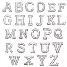 1 pièce 26 pièces autocollant en tissu avec alphabet de perles avec dos adhésif, livraison aléatoire, autocollant de décoration DIY avec perle, autocollant en tissu de lettre