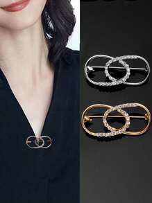 2/6 件女士优雅珍珠蝴蝶结椭圆形水晶胸针、时尚毛衣夹克开衫别针、腰领衬衫夹、时尚胸花装饰配饰 - 彩色 - 查看 5