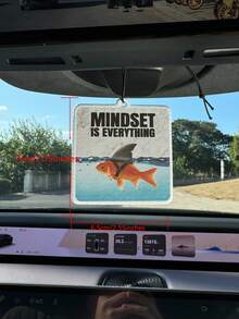 "Funny Twatwaffle Waffle & Mindset Is Everything Goldfish Shark Fin Car Air Freshener, Natural Plant Essential Oil Scent, 60-90 Days Long Lasting, No Alcohol, Heat Resistant, Odor Eliminator, Hanging Aromatherapy For Car, Sarcastic Meme & Bookmark" - Coffee + Vanilla + Amber (Reinforced) Scent - View 5