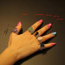1 件什锦天然宝石水晶开口戒指、水晶戒指、天然石戒指、女士戒指、男士戒指、紫水晶戒指、玫瑰石英戒指、绿色东陵石戒指、虎眼石戒指、黑曜石戒指、情侣戒指、情侣礼物、情人节礼物 - 天然石戒指 - 查看 2