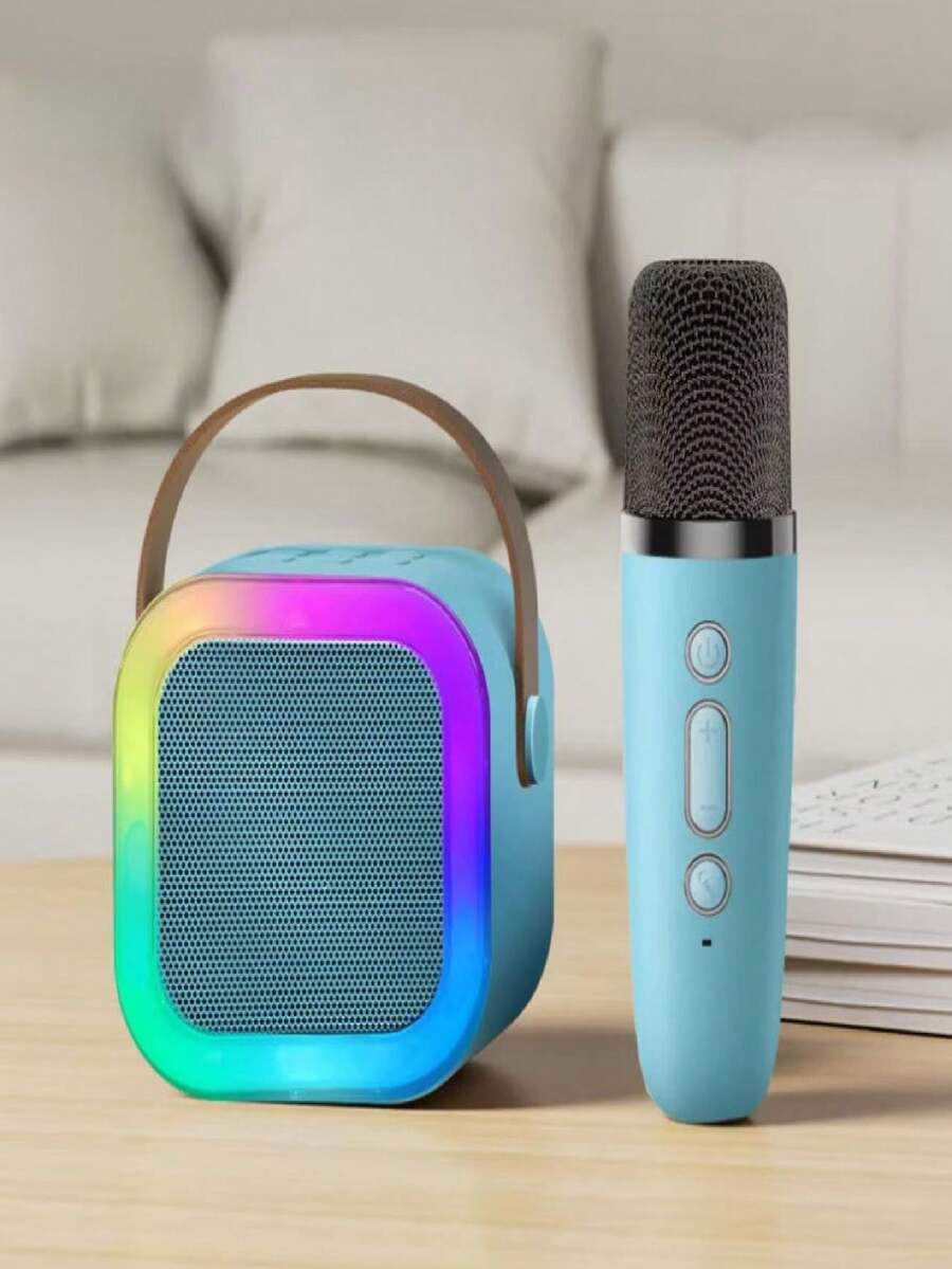 Multimedia Speaker RGB Karaoke Children Adult Portable Bluetooth - Màu xanh nhạt - Xem 1