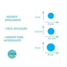 Kit 30 Adhesive Dots | Children's Room Wall Decoration Sizes 6cm, 4.5cm And 3cm - Bạc - Xem 2