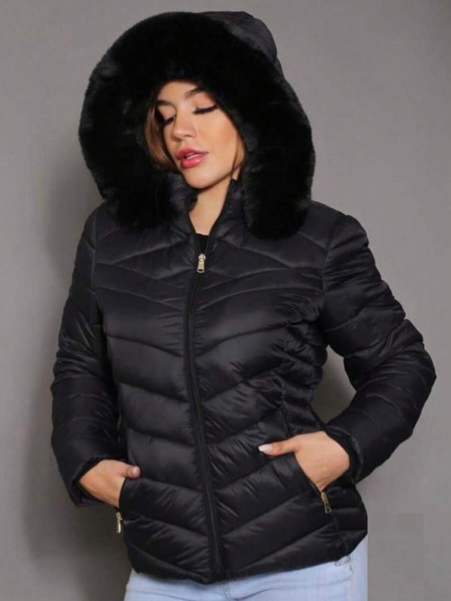Bobojaco Women's Lined Jacket With Removable Hood - 黑色 - 查看 1