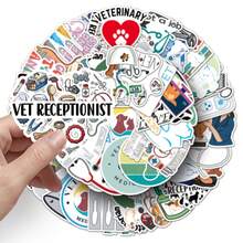 50 miếng dán thú y bằng nhựa vinyl thẩm mỹ dùng để dán sổ lưu niệm, nhật ký, máy tính xách tay, cản xe, ván trượt, bình nước, máy tính, điện thoại, phim hoạt hình, mũ bảo hiểm, nhãn dán và đề can ô tô - Nhiều màu - Xem 5