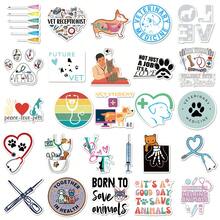 50 miếng dán thú y bằng nhựa vinyl thẩm mỹ dùng để dán sổ lưu niệm, nhật ký, máy tính xách tay, cản xe, ván trượt, bình nước, máy tính, điện thoại, phim hoạt hình, mũ bảo hiểm, nhãn dán và đề can ô tô - Nhiều màu - Xem 4