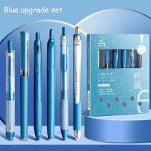 Conjunto de 5 bolígrafos retráctiles de diseño sencillo de secado rápido, 0,5 mm, escritura suave, tinta negra - Multicolor - Ver 7