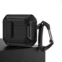 防震黑色/黑色网面/向日葵/迷彩绿蓝牙耳机保护套，适用于蓝牙耳机盒，防刮防摔 - 黑色 - 查看 9