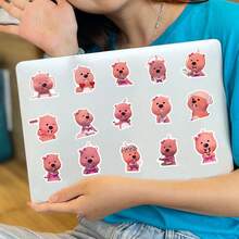 50 张卡通鼹鼠贴纸 | 可爱涂鸦奖励派对用品 - 适用于水瓶、笔记本电脑、行李箱的美学剪贴簿贴纸，是节日装饰的完美选择 - 粉色 - 查看 7