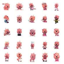 50 张卡通鼹鼠贴纸 | 可爱涂鸦奖励派对用品 - 适用于水瓶、笔记本电脑、行李箱的美学剪贴簿贴纸，是节日装饰的完美选择 - 粉色 - 查看 3